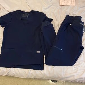Womens figs navy blue scrub set